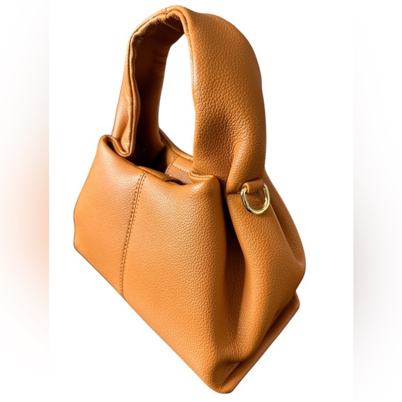 NEW Small Vinyl Bag with handle and crossbody strap. Carmel Color - Picture 2 of 10